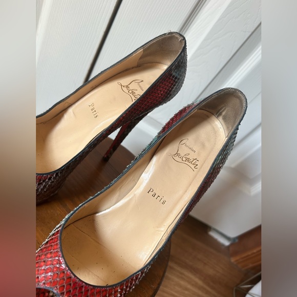 Christian Louboutin Lady Peep Python 150 Multi Water Snake Pump - Picture 2 of 5